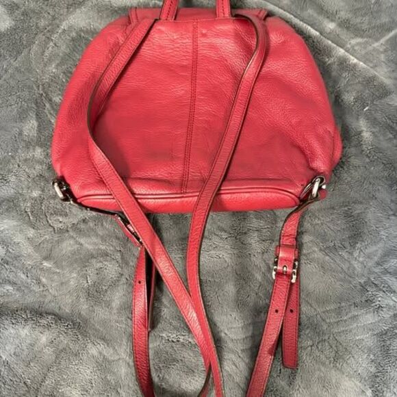 Coach Park Red Pebbled Leather Backpack Purse F24385 Classic